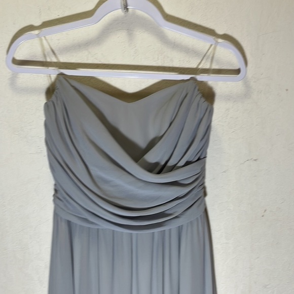 Lulu’s All Afloat Light Grey Strapless Maxi Dress Size Medium - Picture 7 of 11